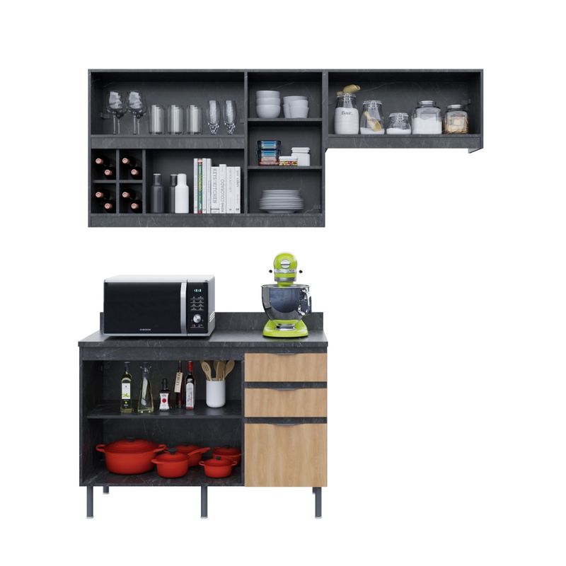 Cozinha-Modulada-3-Pecas-com-Tampo-Orquidea-Tecno-mobili