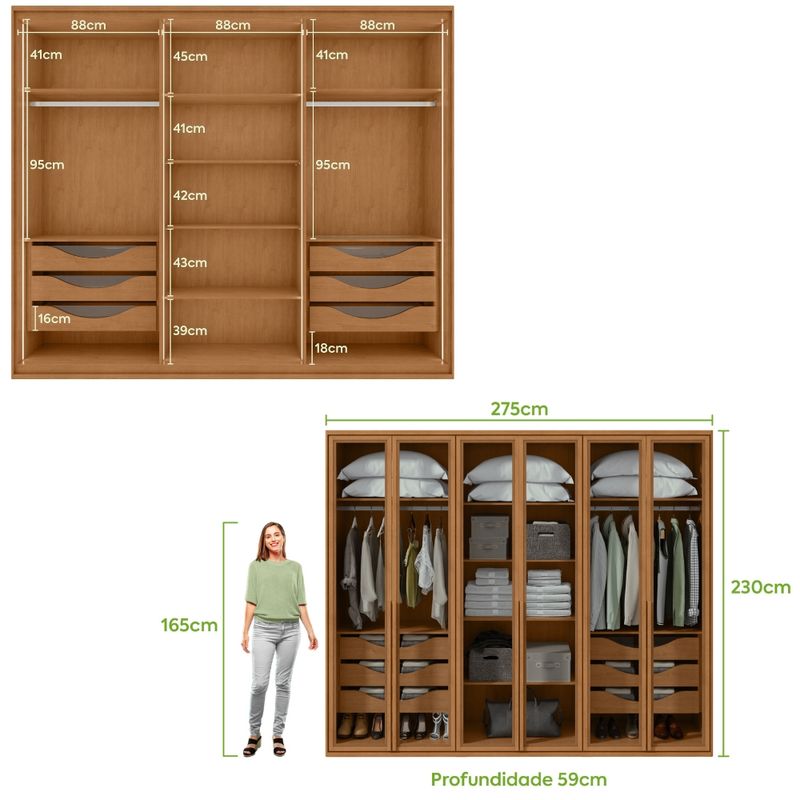 Guarda-Roupa-Casal-com-Vidro-Fume-LED-6-Portas-Solaris-Lopas