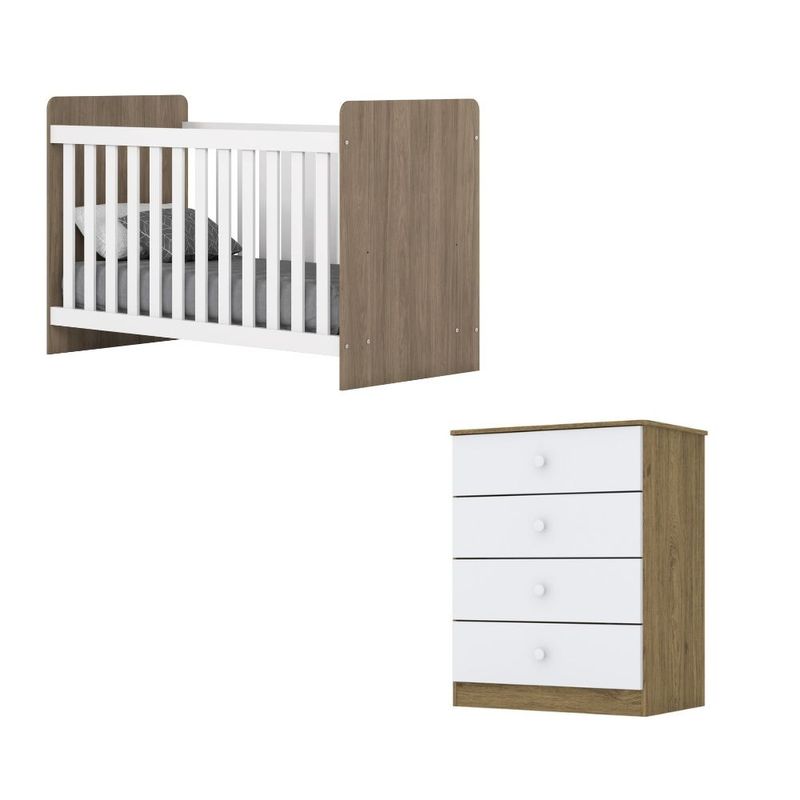 Quarto de Bebê com Cômoda e Berço Labirinto Henn