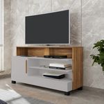 Rack-para-TV-ate-48-Polegadas-1-Porta-com-Pes-de-Madeira-Pipa-Bechara