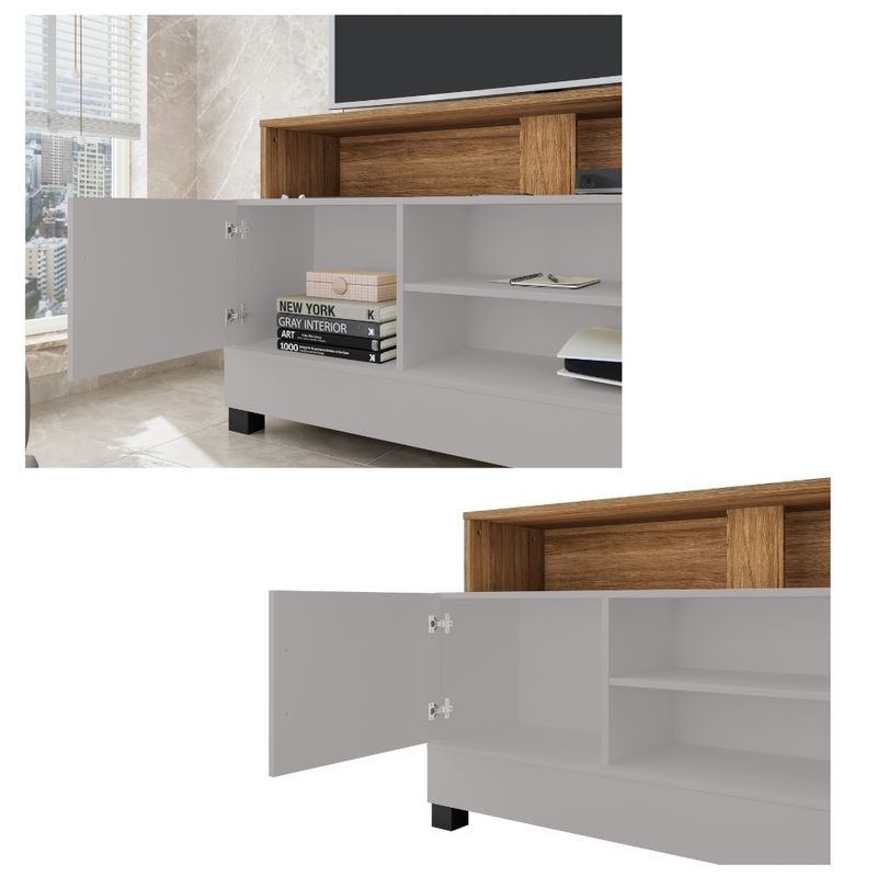 Rack-para-TV-ate-48-Polegadas-1-Porta-com-Pes-de-Madeira-Pipa-Bechara