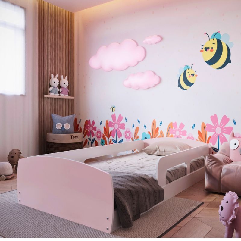 Cama-Infantil-Montessoriana-Solteiro-com-Protecao-Lateral-Jardim-Movelbras-