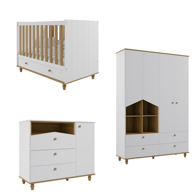 Dormitorio-Bebe-BercoComoda-e-Guarda-Roupa-Casinha-Permobili