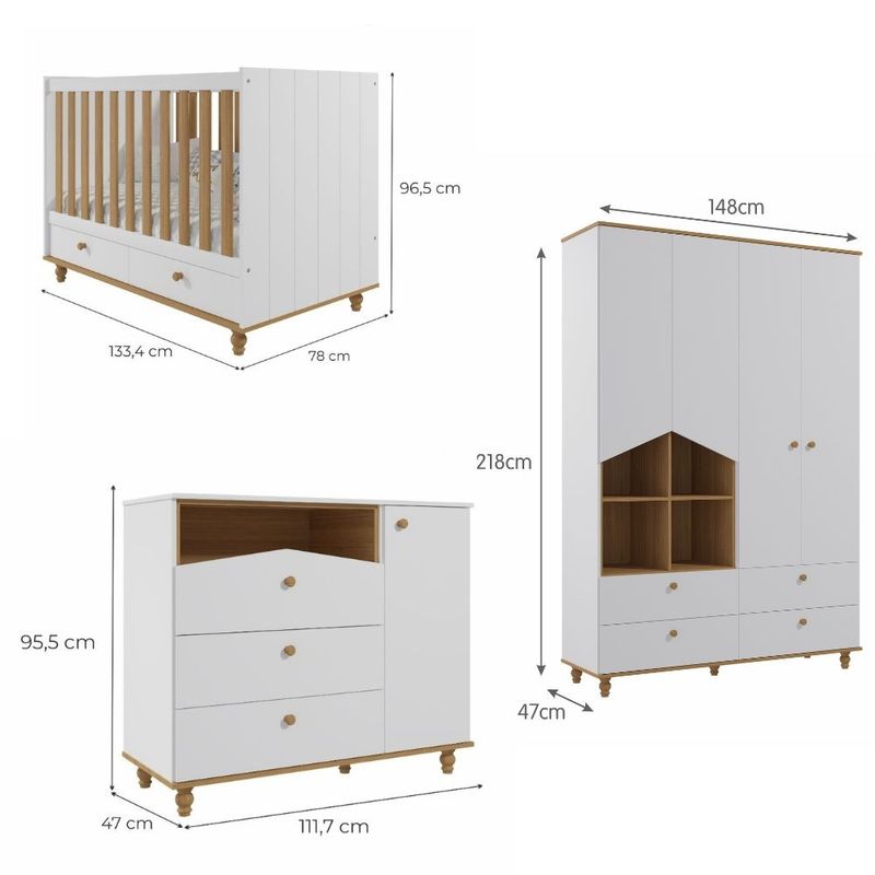 Dormitorio-Bebe-BercoComoda-e-Guarda-Roupa-Casinha-Permobili