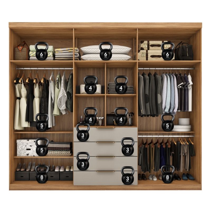 Guarda-Roupa-Casal-com-Espelho-6-Portas-4-Gavetas-Giardino-Demobile