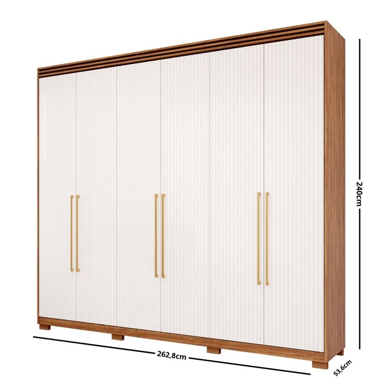 Guarda-Roupa-Casal-com-Espelho-Interno-Pes-6-Portas-100--MDF-Aurora-Panan