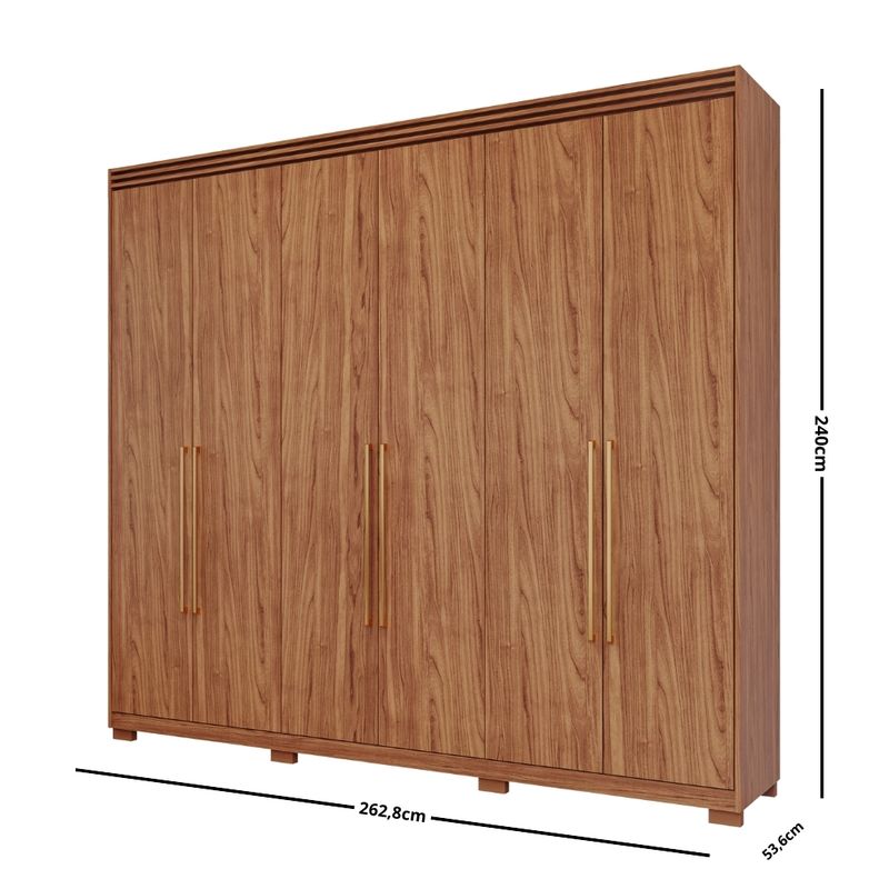 Guarda-Roupa-Casal-com-Espelho-Interno-Pes-6-Portas-100--MDF-Aurora-Panan