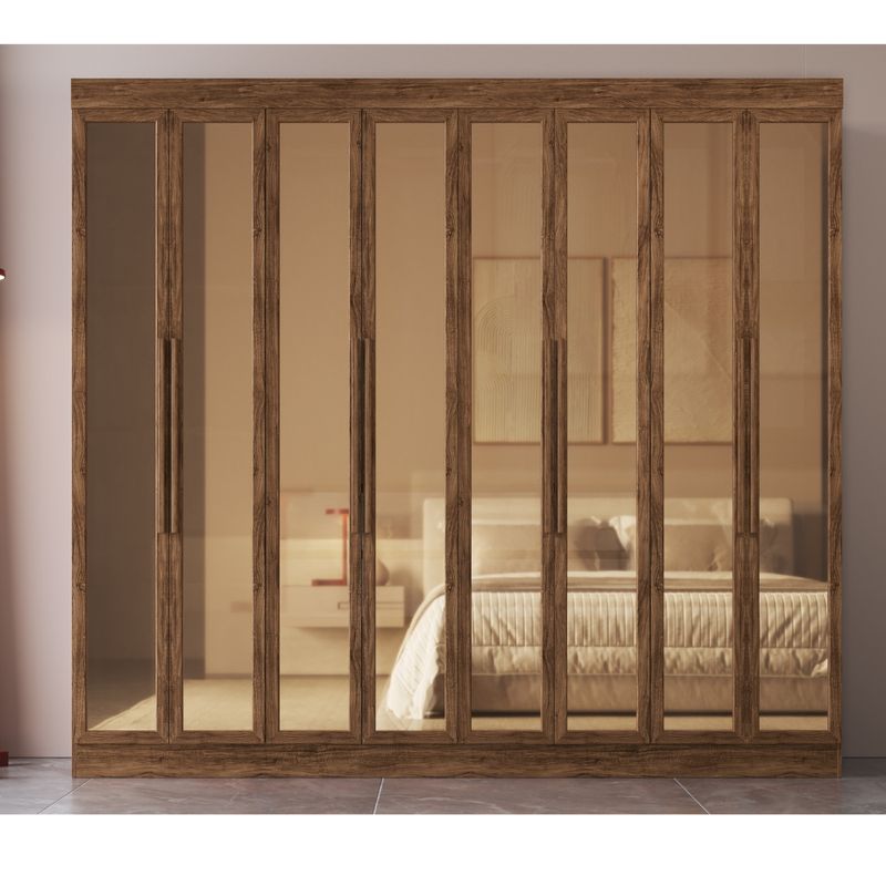 Guarda-Roupa-Casal-com-Vidro-Reflecta-8-Portas-100--MDF-Los-Angeles-Doripel