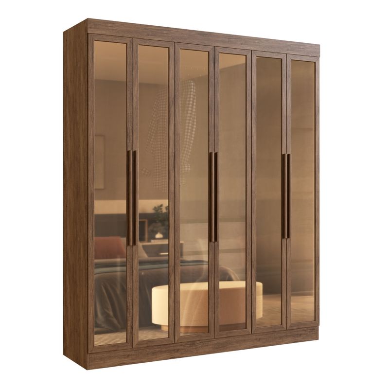 Guarda-Roupa-Casal-com-Vidro-Reflecta-6-Portas-100--MDF-San-Diego-Doripel