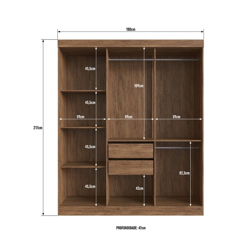 Guarda-Roupa-Casal-com-Vidro-Reflecta-6-Portas-100--MDF-San-Diego-Doripel
