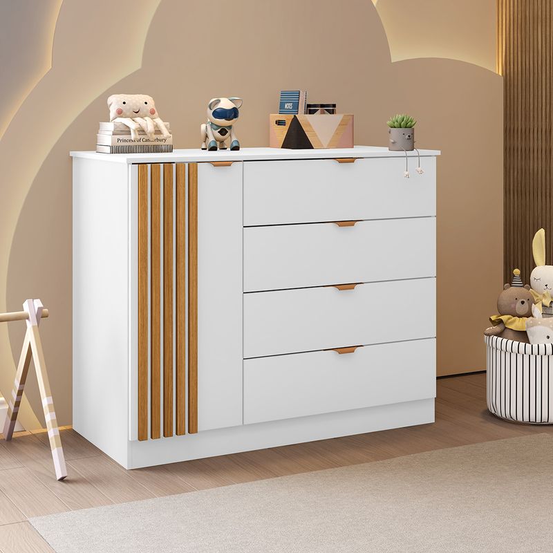 Comoda-Infantil-Ripada-4-Gavetas-1-Porta-100--MDF-Ayla-Phoenix-Baby