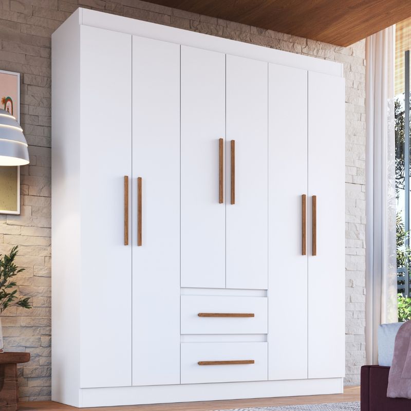 Guarda-Roupa-Casal-6-Portas-2-Gavetas-100--MDF-Napoli-Doripel