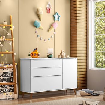 Cômoda Infantil 3 Gavetas 1 Porta Em MDF Melinda Phoenix Baby