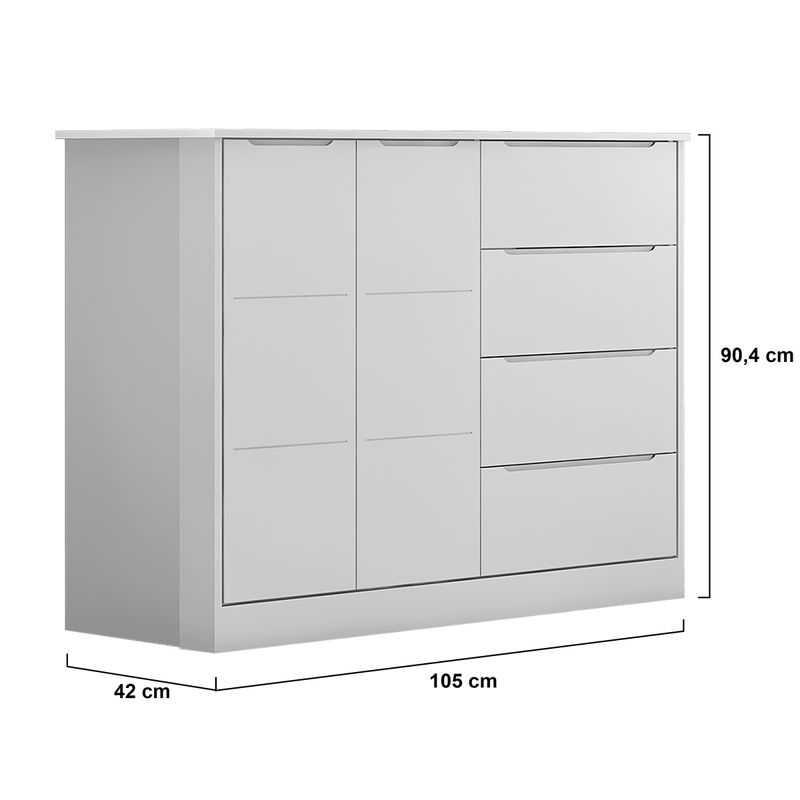 Comoda-Infantil-4-Gavetas-2-Portas-100--MDF-Eloa-Phoenix-Baby