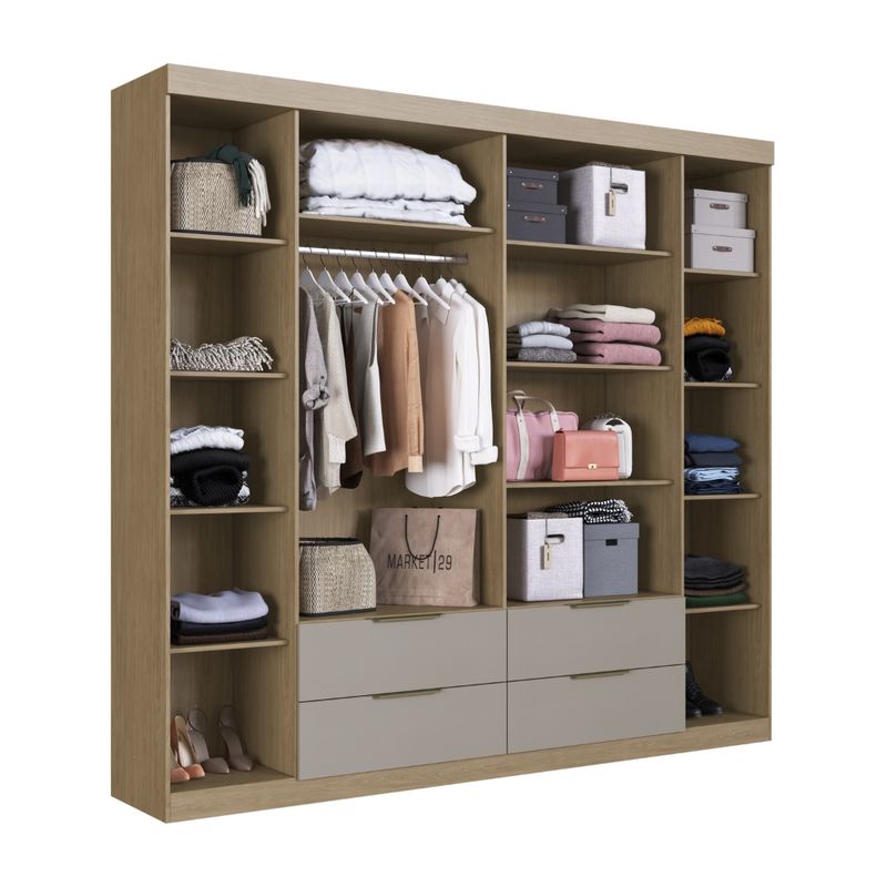 Guarda-Roupa-Casal-Ripado-com-Espelho-6-Portas-4-Gavetas-Vegas-Faimec