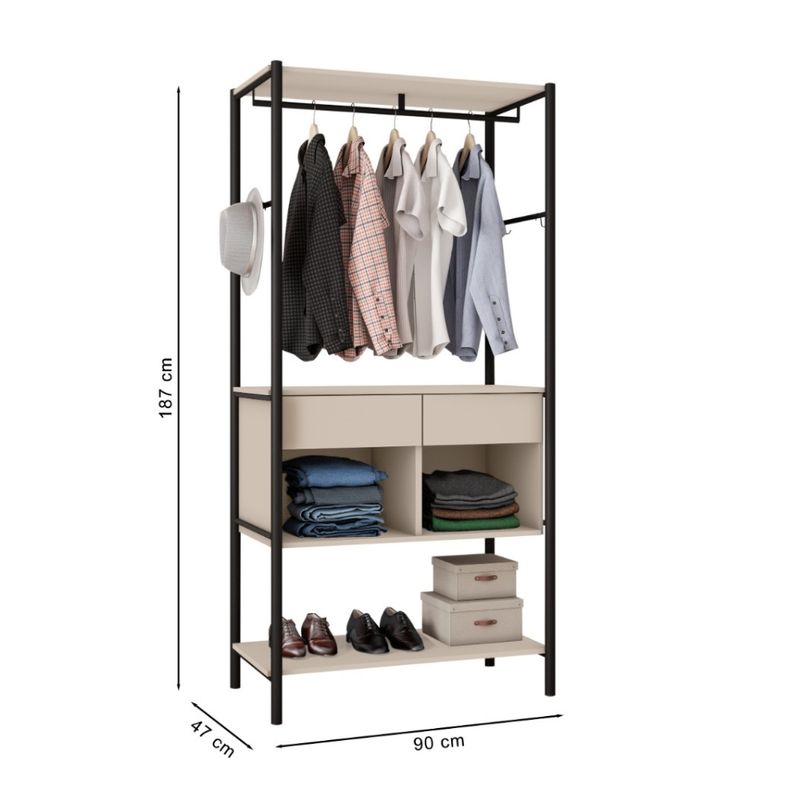 Guarda-Roupa-Solteiro-com-Pes-2-Gavetas-Paris-Artefamol