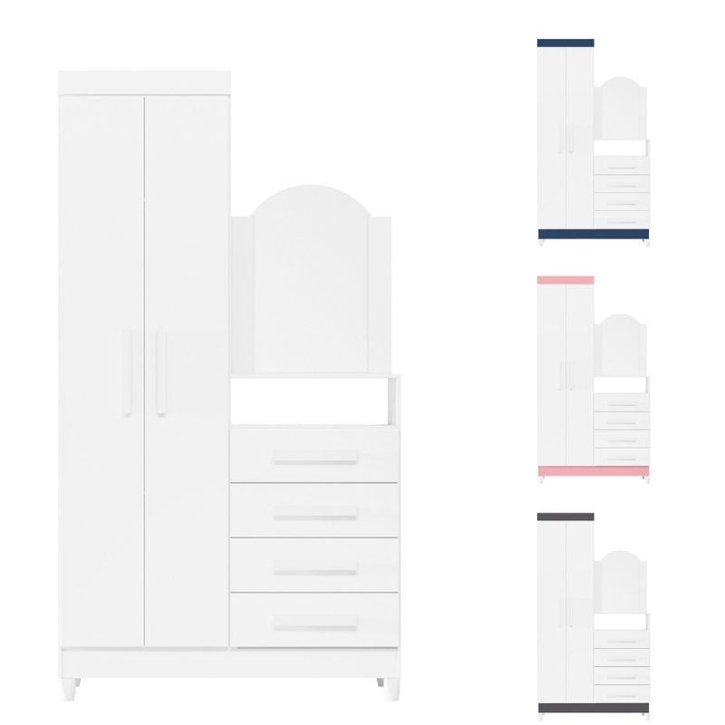 Guarda-Roupa-Solteiro-Flex-com-Espelho-e-Pes-e-Comoda-2-Portas-4-Gavetas-New-Capri-Albatroz