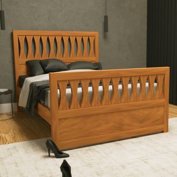 Cama King em Madeira Maciça Turin Móveis Nathalia