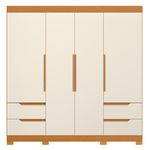 Guarda Roupa Casal com Pés 4 Portas 4 Gavetas Vivacce Albatroz