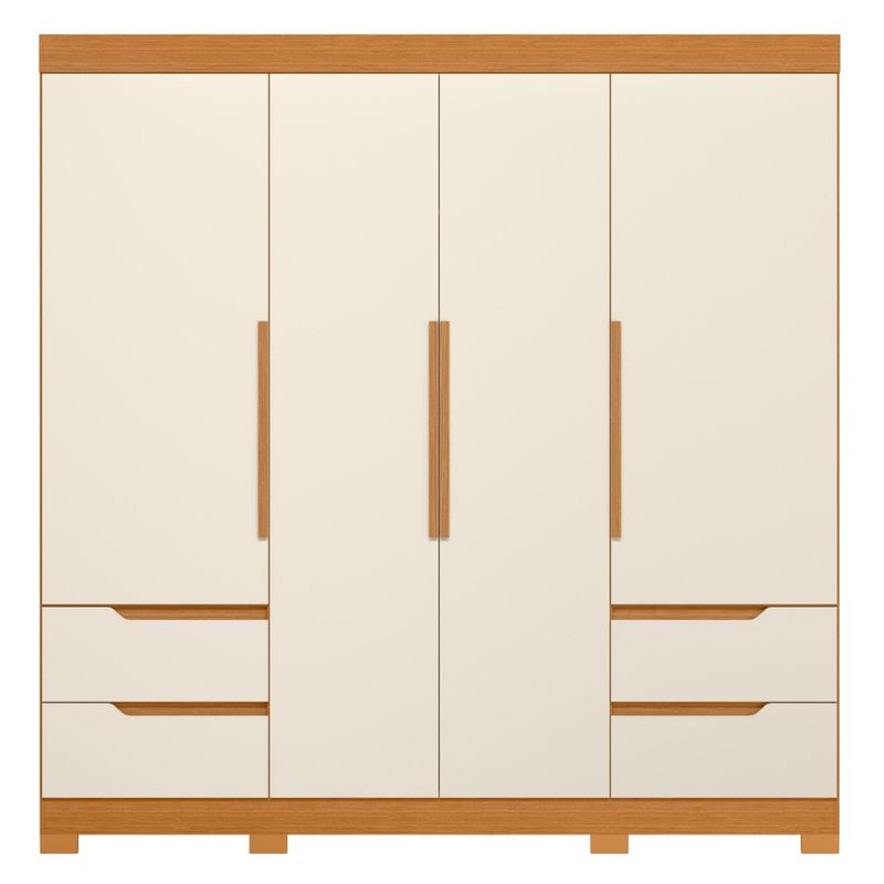 Guarda Roupa Casal com Pés 4 Portas 4 Gavetas Vivacce Albatroz