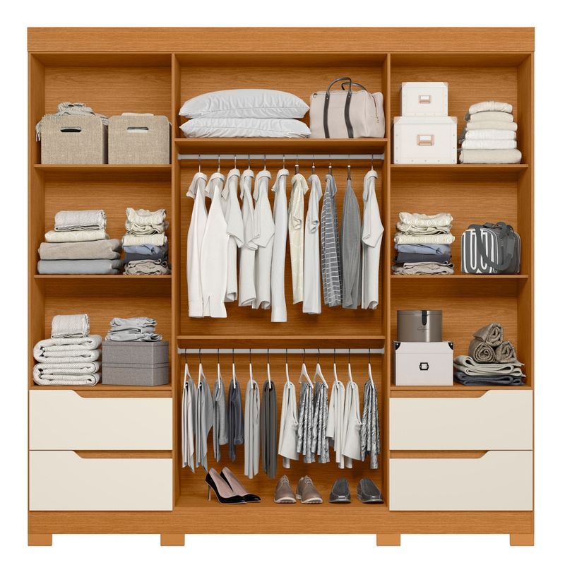 Guarda Roupa Casal com Pés 4 Portas 4 Gavetas Vivacce Albatroz