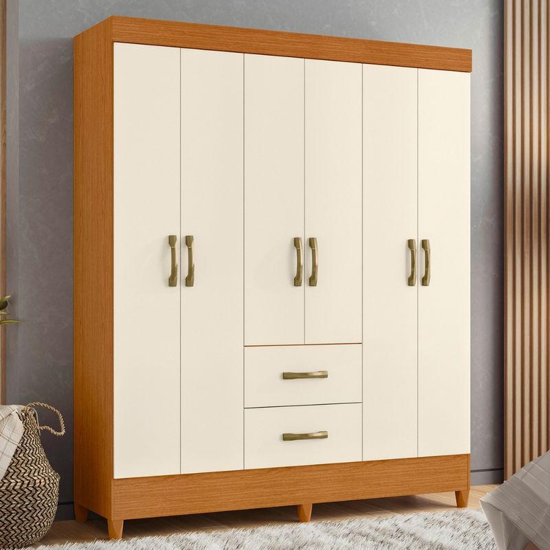 Guarda-Roupa-Casal-com-Pes-6-Portas-2-Gavetas-Mobi-Albatroz