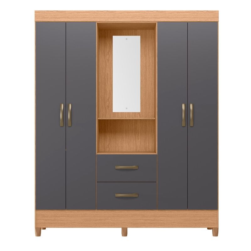 Guarda-Roupa-Casal-com-Espelho-e-Pes-4-Portas-2-Gavetas-Mobi-Albatroz