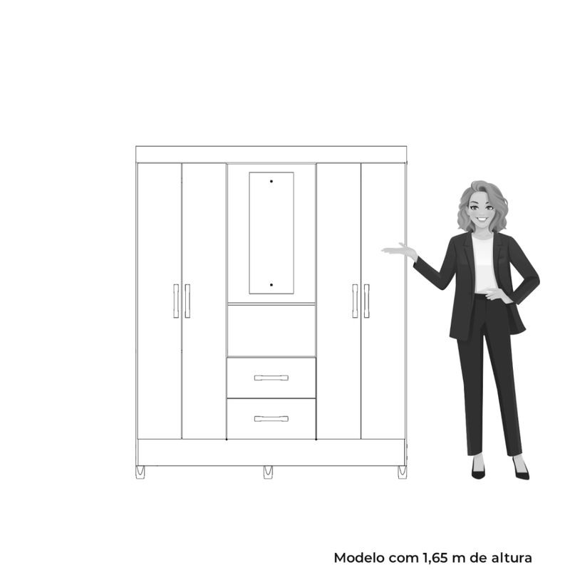 Guarda-Roupa-Casal-com-Espelho-e-Pes-4-Portas-2-Gavetas-Mobi-Albatroz