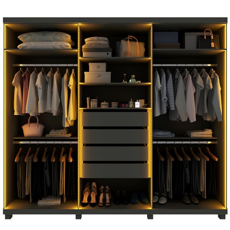 Guarda-Roupa-Casal-com-Vidro-Reflecta-LED-6-Portas-com-Pes-em-MDF-Absolut-New-Gelius