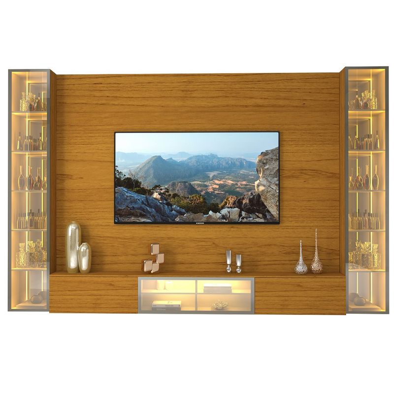 Estante-Home-para-TV-ate-85-Polegadas-com-2-Cristaleiras-LED-e-Vidro-Reflecta-5-Portas-em-MDF-Luminare-Gelius