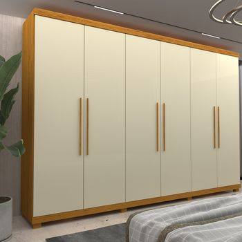 Guarda Roupa Casal com Pés 6 Portas em MDF Absolut New Gelius