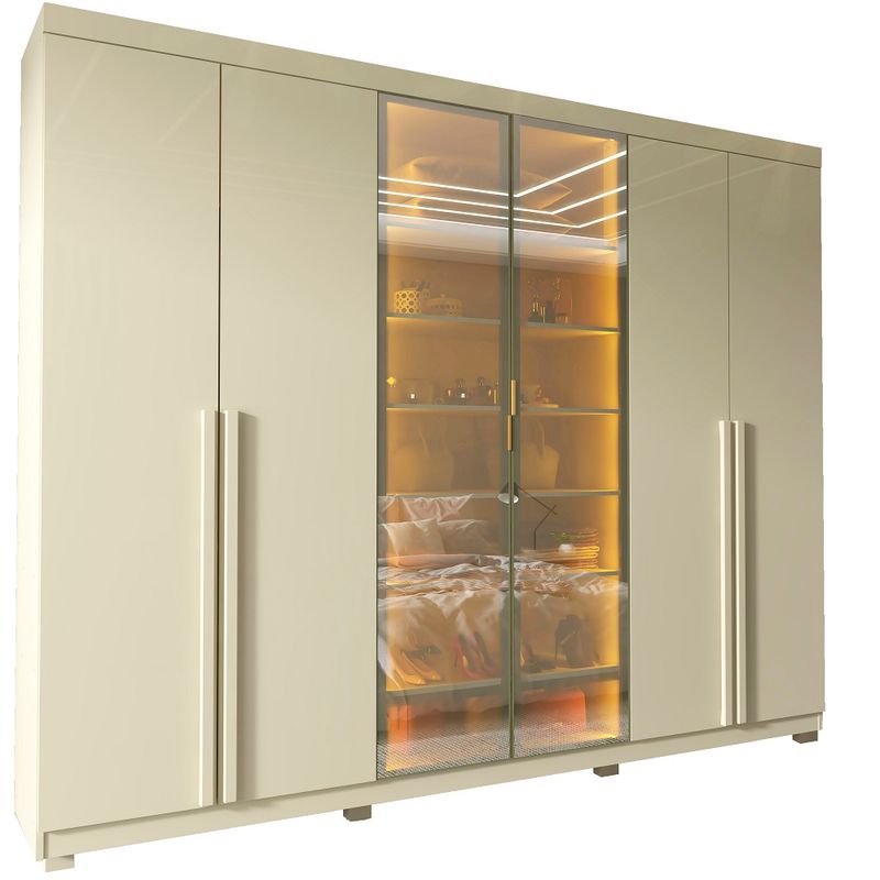 Guarda-Roupa-Casal-com-Vidro-Reflecta-LED-e-Pes-6-Portas-100--MDF-Imperatriz-Gelius