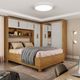 Quarto Modulado Casal com Espelho e Cama 7 Portas Belém Plus Carioca Móveis