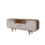 Rack-para-TV-Ate-55-Polegadas-2-Portas-1-Gaveta-com-Pes-de-Madeira-Macica-Noronha-Bechara