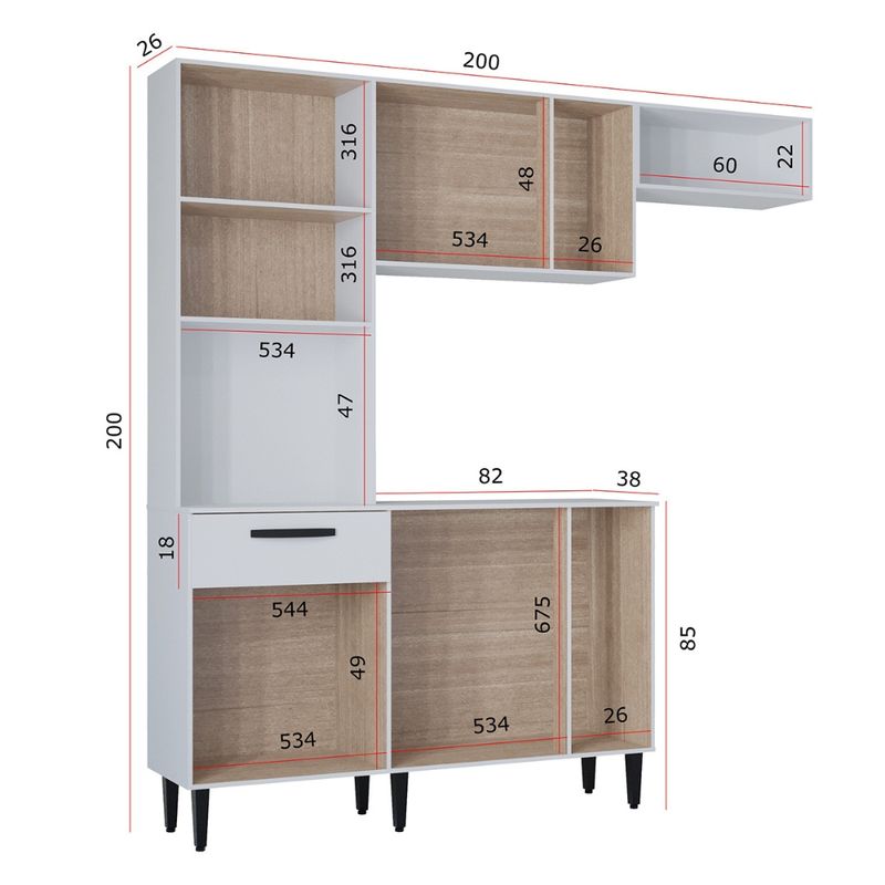 Cozinha-Modulada-4-Pecas-com-Tampo-Dora-Poquema