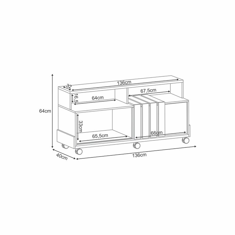 Rack-para-TV-ate-50-Polegadas-Ripado-1-Porta-Graci-1.3-HB-Moveis
