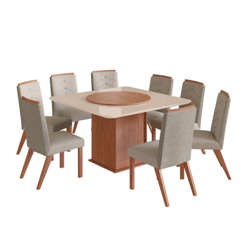 Conjunto-Sala-de-Jantar-Mesa-com-Tampo-de-Vidro-130cm-e-8-Cadeiras-em-Madeira-Macica-13827-Zamarchi