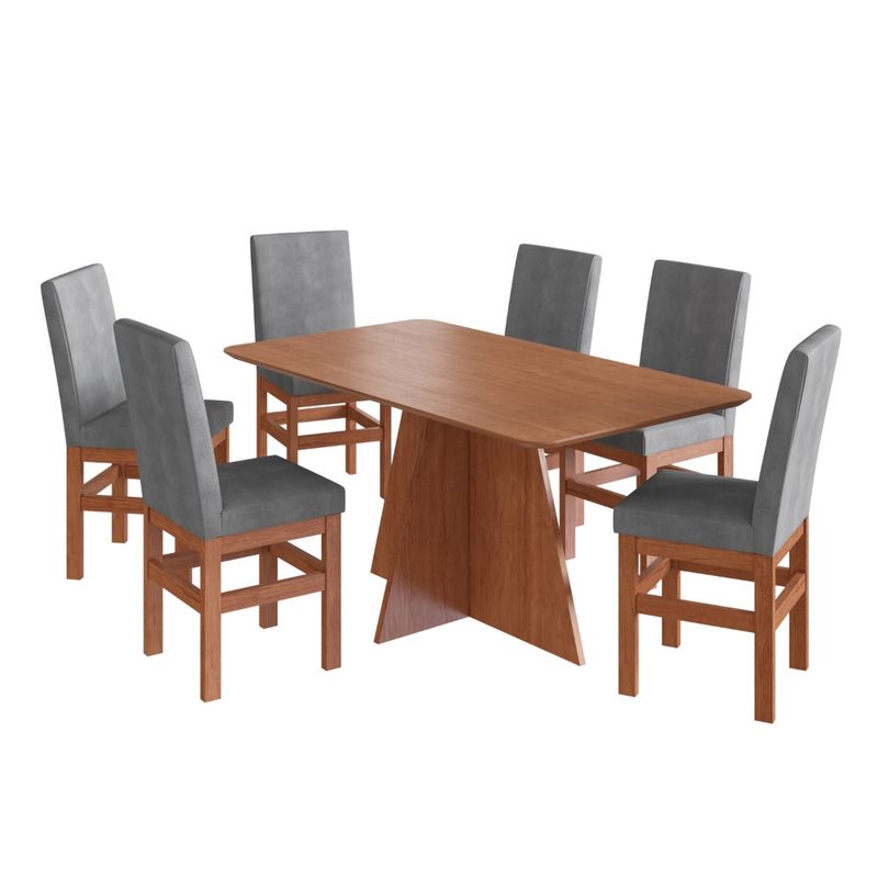 Conjunto-Sala-de-Jantar-Mesa-160cm-e-6-Cadeiras-em-Madeira-Macica-14714-Zamarchi