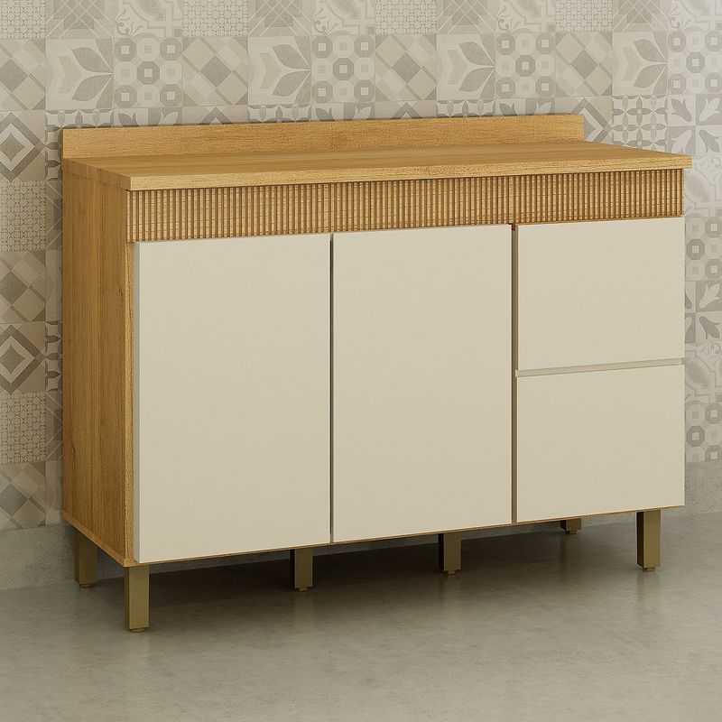 Balcao-3-Portas-1-Gaveta-120cm-com-Tampo-Dakota-Valdemoveis