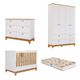 Quarto de Bebê Completo com Guarda Roupa Cômoda Berço e Colchão Liza Permobili