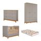 Quarto de Bebê Completo com Guarda Roupa Cômoda Berço e Colchão Liza Permobili
