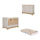 Quarto de Bebê com Cômoda Berço e Colchão Liza Permobili