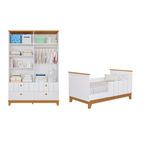 Quarto-Bebe-Gemeos-com-2-Bercos-Mini-Cama-e-Guarda-Roupa-4-portas-Liza