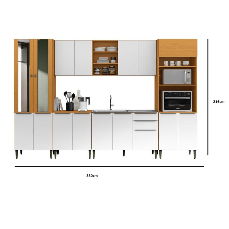 Cozinha-Modulada-6-Pecas-com-Vidro-sem-Tampo-Luana-Aramoveis