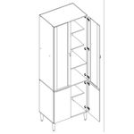 Paneleiro-4-Portas-Vidro-Reflecta-em-MDF-Luana-Aramoveis