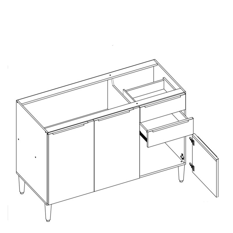 Balcao-de-Pia-3-Portas-2-Gavetas-120cm-em-MDF-sem-Tampo-Luana-Aramoveis