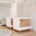 Quarto-bebe-gemeos-com-2-Bercos-Mini-Cama-Liza-com-2-Colchoes-Gazin