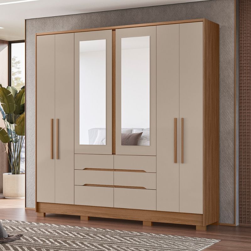 Guarda-Roupa-Casal-com-Espelho-6-Portas-3-Gavetas-e-Pes-San-Francisco-Moval