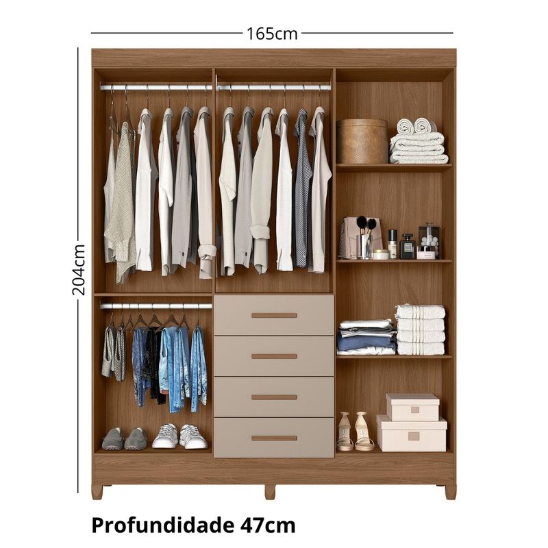 Guarda-Roupa-Solteiro-Frisado-com-Espelho-6-Portas-4-Gavetas-e-Pes-Uruba-Moval