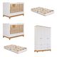Quarto Bebê Gêmeos 2 Berço Mini Cama  Guarda Roupa 4 portas 4 gavetas Liza e 2 Colchões Gazin Permobili
